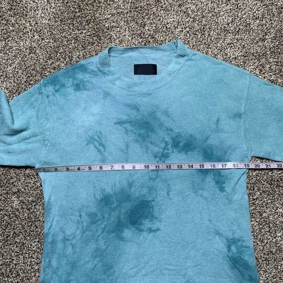 NWOT RTA Emma Cashmere Sweater Tie Dye Blue XS Crew Neck Lightweight Distressed - Picture 7 of 9